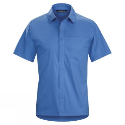 Camisa Arc'teryx A2B Manga Corta Hombre Azules - Chile VKP369801